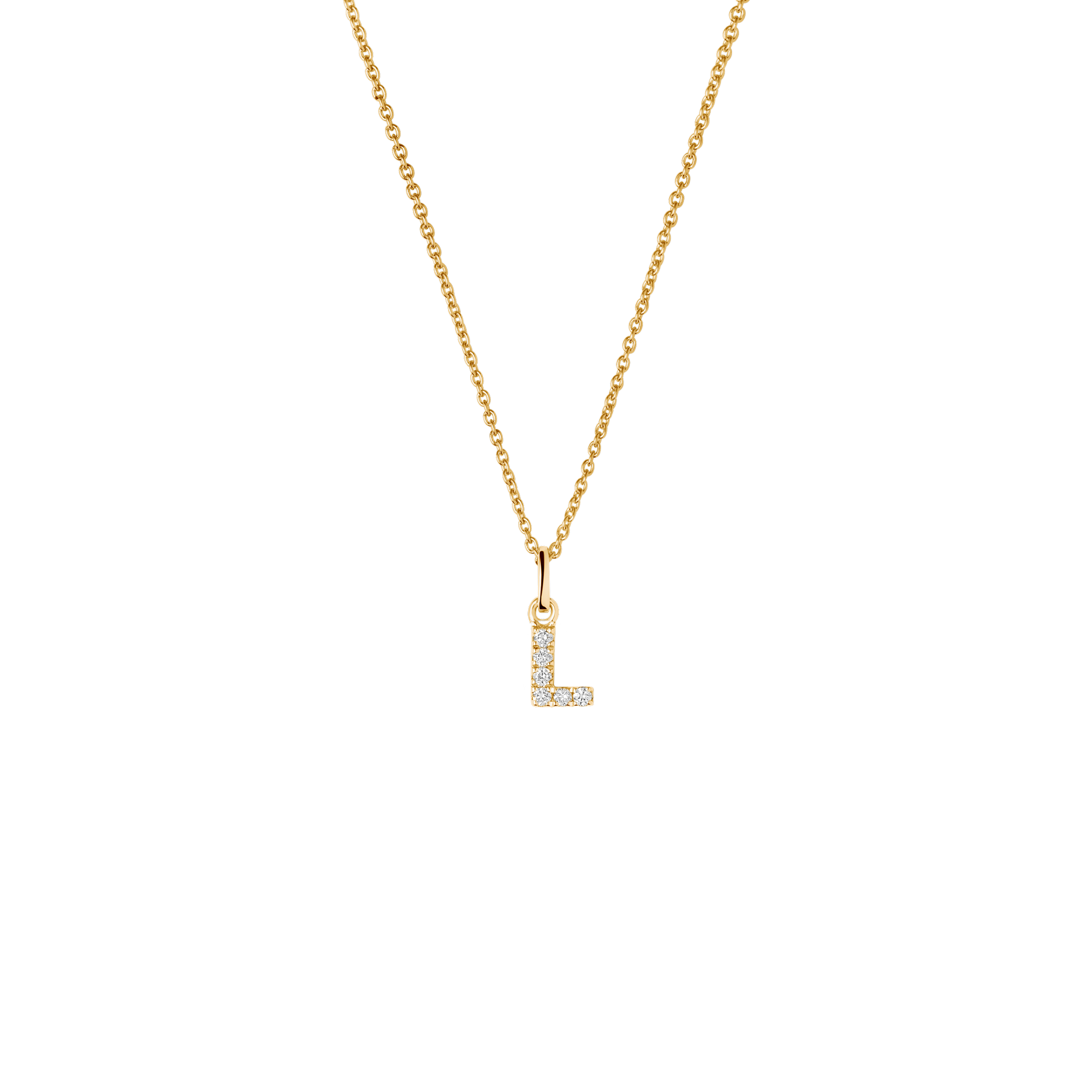 14k Baguette Initial Pendant Letter 